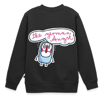 The German Angst - Kinder Premium Organic Sweatshirt - Schwarz - Hinten - AI Model Kid Female (0cm)