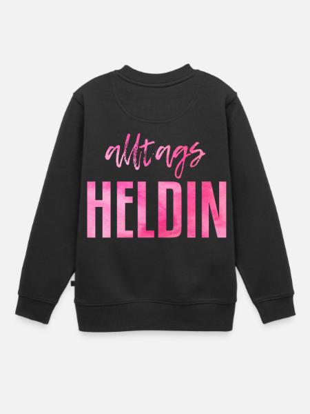 Alltags Heldin - Kinder Premium Organic Sweatshirt - Schwarz