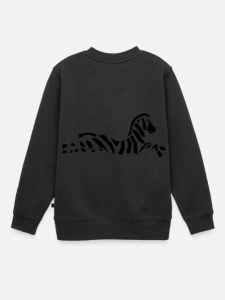 Zebra - Kinder Premium Organic Sweatshirt - Schwarz