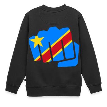 Kongo Zaire Kongu DR Congo Kongó Flagge Geschenk - Kinder Premium Organic Sweatshirt - Schwarz - Hinten - AI Model Kid Female (0cm)
