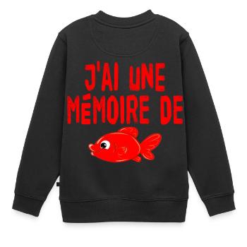 mémoire de poisson rouge - Sweat Premium enfant bio - noir - Dos - AI Model Kid Female (0cm)