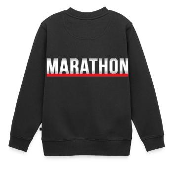 Marathon - Kinder Premium Organic Sweatshirt - Schwarz - Hinten - AI Model Kid Female (0cm)