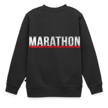 Marathon - Kinder Premium Organic Sweatshirt - Schwarz - Hinten - AI Model Kid Female (0cm)