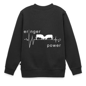 Vaches d'hérens eringer power - Sweat Premium enfant bio - noir - Dos - AI Model Kid Female (0cm)