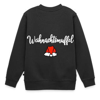 Weihnachtsmuffel Motto Weihnachten - Kinder Premium Organic Sweatshirt - Schwarz - Hinten - AI Model Kid Female (0cm)