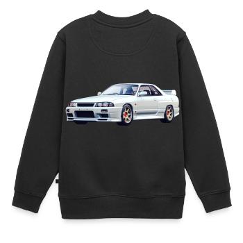 Schöner weißer R32 - Kinder Premium Organic Sweatshirt - Schwarz - Hinten - AI Model Kid Female (0cm)
