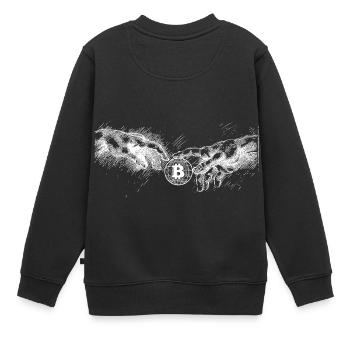 Création des cryptomonnaies Bitcoin - Sweat Premium enfant bio - noir - Dos - AI Model Kid Female (0cm)