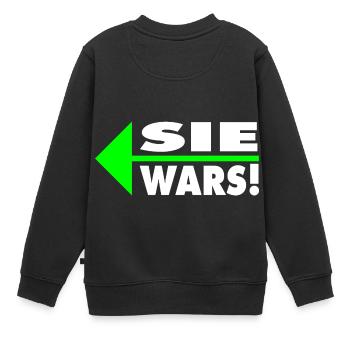 Sie wars! Partner- oder Partyshirt - Kinder Premium Organic Sweatshirt - Schwarz - Hinten - AI Model Kid Female (0cm)