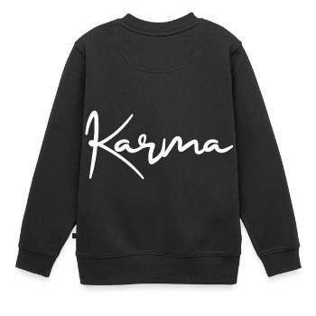 Karma - Kids Premium Organic Sweatshirt - black - Back - AI Model Kid Female (0cm)