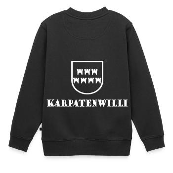Karpatenwilli aus Siebenbürgen - Kinder Premium Organic Sweatshirt - Schwarz - Hinten - AI Model Kid Female (0cm)