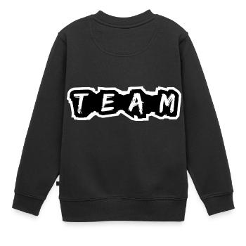 Team Mannschaft - Kinder Premium Organic Sweatshirt - Schwarz - Hinten - AI Model Kid Female (0cm)