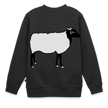 Chèvre Heidschnucke agneau berger agneaux - Sweat Premium enfant bio - noir - Dos - AI Model Kid Female (0cm)