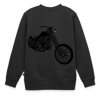 Chopper / Bobber Motorrad 01_schwarz - Kinder Premium Organic Sweatshirt - Schwarz - Hinten - AI Model Kid Female (0cm)