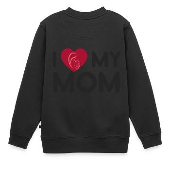 Ich liebe mein Mutter-Mutter-Tagesgeschenk - Shirt - Kinder Premium Organic Sweatshirt - Schwarz - Hinten - AI Model Kid Female (0cm)