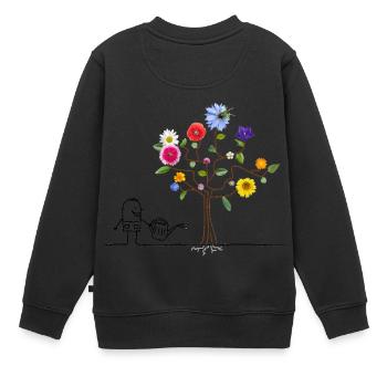 fleißiger Gärtner - Kinder Premium Organic Sweatshirt - Schwarz - Hinten - AI Model Kid Female (0cm)