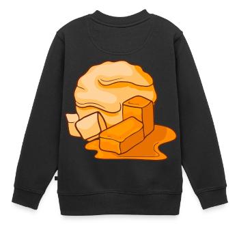 Crème glacée au caramel crème glacée crème glacée crème glacée crème glacée - Sweat Premium enfant bio - noir - Dos - AI Model Kid Female (0cm)