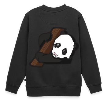 Panda Baby - Kinder Premium Organic Sweatshirt - Schwarz - Hinten - AI Model Kid Female (0cm)