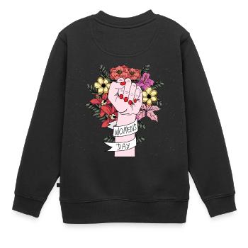 Women's Day - Kinder Premium Organic Sweatshirt - Schwarz - Hinten - AI Model Kid Female (0cm)