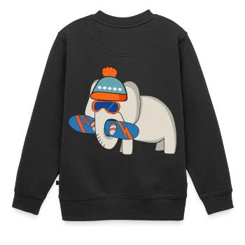 Snowboard - Sweat Premium enfant bio - noir - Dos - AI Model Kid Female (0cm)