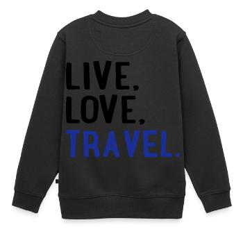 reisen - Kinder Premium Organic Sweatshirt - Schwarz - Hinten - AI Model Kid Female (0cm)