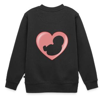 Baby birth heart - birth heart - Kids Premium Organic Sweatshirt - black - Back - AI Model Kid Female (0cm)
