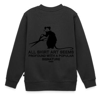 Tous les Shirt Art semblent profonds rat de street art Banksy - Sweat Premium enfant bio - noir - Dos - AI Model Kid Female (0cm)