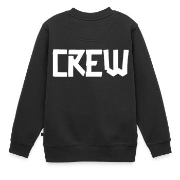 Crew Gaffer BIG Weiß - Kinder Premium Organic Sweatshirt - Schwarz - Hinten - AI Model Kid Female (0cm)