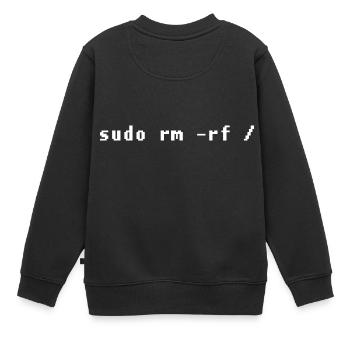 Funny Linux Admin Design - Kids Premium Organic Sweatshirt - black - Back - AI Model Kid Female (0cm)