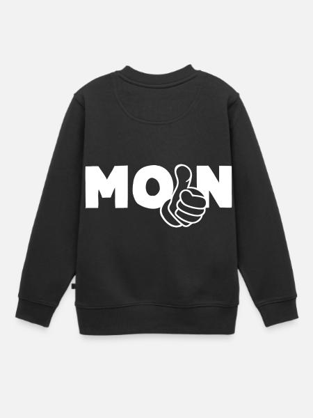 MOIN Daumen Hoch - Kinder Premium Organic Sweatshirt - Schwarz