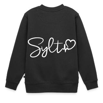 Sylt Herzschlag Nordsee Sylt - Kinder Premium Organic Sweatshirt - Schwarz - Hinten - AI Model Kid Female (0cm)