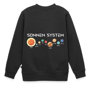 Sonnensystem - Planeten in Reihe - Kinder Premium Organic Sweatshirt - Schwarz - Hinten - AI Model Kid Female (0cm)