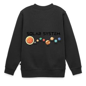 Système solaire avec ses planètes - Sweat Premium enfant bio - noir - Dos - AI Model Kid Female (0cm)
