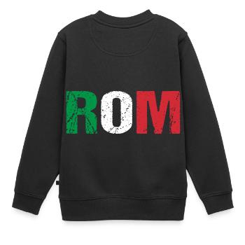 Rome Capitale Italie - Sweat Premium enfant bio - noir - Dos - AI Model Kid Female (0cm)