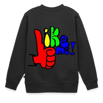 like me Regenbogen - Kinder Premium Organic Sweatshirt - Schwarz - Hinten - AI Model Kid Female (0cm)