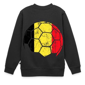 Belgium Soccer Ball Fußball - Kinder Premium Organic Sweatshirt - Schwarz - Hinten - AI Model Kid Female (0cm)