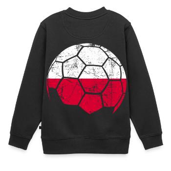 Poland Soccer Ball Fußball - Kinder Premium Organic Sweatshirt - Schwarz - Hinten - AI Model Kid Female (0cm)