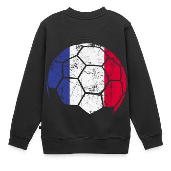 France Soccer Ball Fußball - Kinder Premium Organic Sweatshirt - Schwarz - Hinten - AI Model Kid Female (0cm)