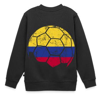 Colombia Soccer Ball Fußball - Kinder Premium Organic Sweatshirt - Schwarz - Hinten - AI Model Kid Female (0cm)