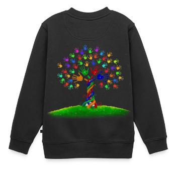 die lebendige Vielfalt - Kinder Premium Organic Sweatshirt - Schwarz - Hinten - AI Model Kid Female (0cm)