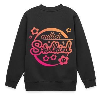 Endlich Schulkind - Kinder Premium Organic Sweatshirt - Schwarz - Hinten - AI Model Kid Female (0cm)