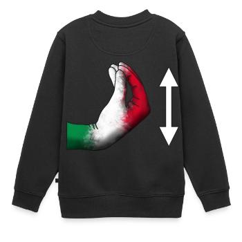 Anleitung Italienisch Hand - Kinder Premium Organic Sweatshirt - Schwarz - Hinten - AI Model Kid Female (0cm)