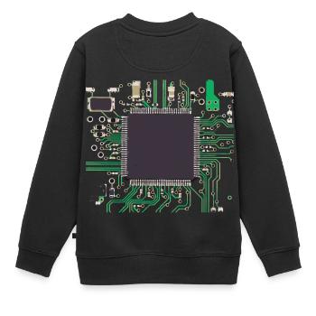 Computerchip - Kinder Premium Organic Sweatshirt - Schwarz - Hinten - AI Model Kid Female (0cm)