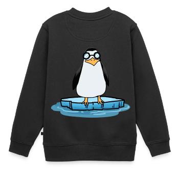 Pinguin Klimawandel Nordpol Klima Naturschutz - Kinder Premium Organic Sweatshirt - Schwarz - Hinten - AI Model Kid Female (0cm)