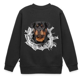 Rottweiler im Glas Loch - Kinder Premium Organic Sweatshirt - Schwarz - Hinten - AI Model Kid Female (0cm)