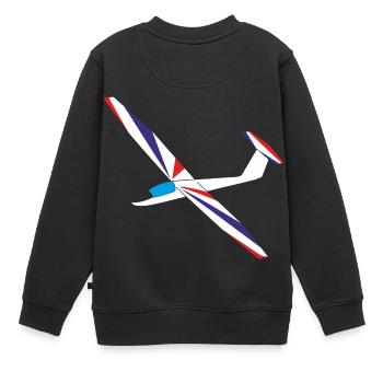 Pilatus B4 Segelflugzeug Segelflieger gleiten - Kinder Premium Organic Sweatshirt - Schwarz - Hinten - AI Model Kid Female (0cm)