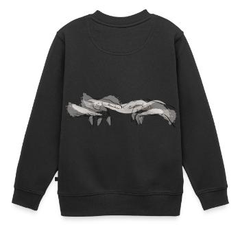 Verbundene Hände durch imaginäres Band - Kinder Premium Organic Sweatshirt - Schwarz - Hinten - AI Model Kid Female (0cm)