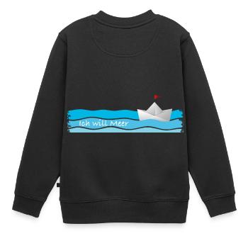 Ich will Meer - Kinder Premium Organic Sweatshirt - Schwarz - Hinten - AI Model Kid Female (0cm)