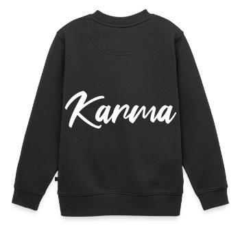 Karma Schicksal Glaube Yoga Karma - Kinder Premium Organic Sweatshirt - Schwarz - Hinten - AI Model Kid Female (0cm)