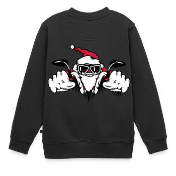 Père Noël sur moto - Sweat Premium enfant bio - noir - Dos - AI Model Kid Female (0cm)