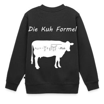 Kuh Formel - Kinder Premium Organic Sweatshirt - Schwarz - Hinten - AI Model Kid Female (0cm)